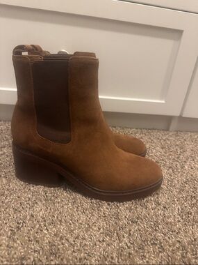 Marc Fisher Tan Suede Ankle Boots